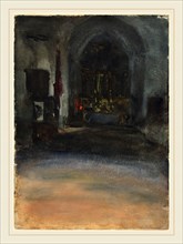 John Singer Sargent, American (Spanish Church Interior, c. 1880, watercolor on wove paper