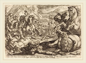 Antonio Tempesta, Italian (1555-1630), Joshua has the Chariots Burned and Cuts the Legs off His
