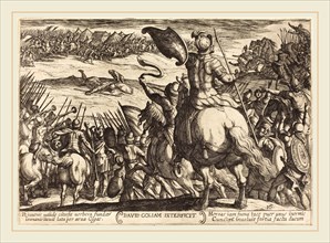 Antonio Tempesta, Italian (1555-1630), David Kills Goliath, 1613, etching