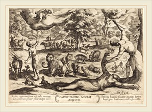 Antonio Tempesta, Italian (1555-1630), Cain Kills His Brother Abel, 1613, etching
