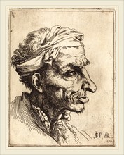 Jusepe de Ribera (Spanish, 1591-1652), Small Grotesque Head, 1622, etching on laid paper