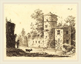 Jean-Jacques de Boissieu, French (1736-1810), Ancient Tower with a Water Mill, 1759, etching on