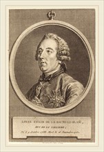 Charles-Nicolas Cochin II, French (1715-1790), Louis Cesar de La Baume-le-Blanc, etching on laid