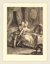 after Charles Eisen, Dame a sa toilette, etching