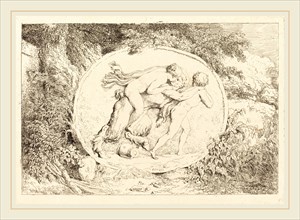 Jean-Honoré Fragonard, French (1732-1806), Nymph Astride a Satyr (Jeune fille a califourchon sur un