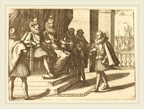Jacques Callot, French (1592-1635), King and Queen in Consultation about the Turks, 1612, etching