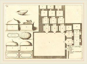 Jacques Callot, French (1592-1635), Plan of the Spelunche Regee, 1619, etching and engraving on