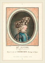 J. Coutellier, French (active second half 18th century), Mademoiselle Ollivier, color stipple
