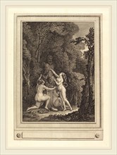 Geraud Vidal after Nicolas Lavreince, French (1742-1801), Les nymphes scrupuleuses, 1784, etching