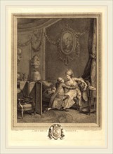 Nicolas Delaunay after Nicolas Lavreince, French (1739-1792), L'heureux moment, 1777, etching and