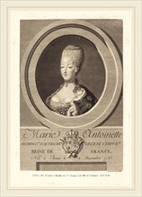 Charles-Eugene Duponchel, French (1748-c. 1780), Marie-Antoinette, engraving on laid paper