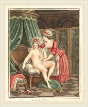 Louis-Marin Bonnet after Nicolas-René Jollain, French (1736-1793), Le Bain, color stipple