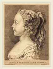 Louis-Marin Bonnet after Carle Van Loo, French (1736-1793), Marie-Rosalie Vanloo, c. 1764, chalk