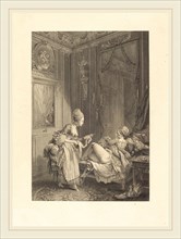 Pierre Maleuvre after Pierre-Antoine Baudouin, French (1740-1803), Le curieux, etching and