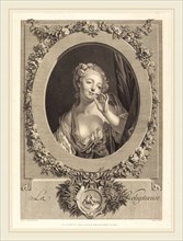 René Gaillard after Jean-Baptiste Greuze, French (c. 1719-1790), La voluptueuse, etching and