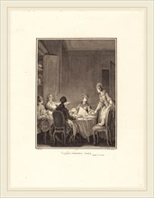 Nicolas Delaunay after Jean-Michel Moreau, French (1739-1792), Sophie remettez-vous, 1779, etching