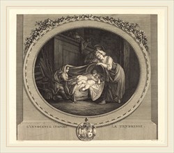 Etienne Claude Voysard after Jean-Honoré Fragonard, French (1746-c. 1812), L'innocence inspire la