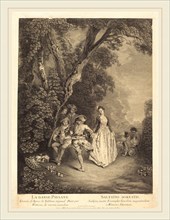BenoÃ®t Audran II after Antoine Watteau, French (1698-1772), The Peasant Dance, engraving and