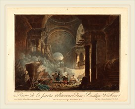 Laurent Guyot after Hubert Robert, French (1756-1806 or 1808), Ruine de la partie interieure  d'une