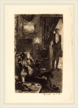Albert Besnard, French (1849-1934), Iza Sleeping (Le Sommeil d'Iza), 1885, etching and aquatint on