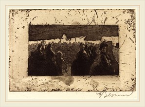 Albert Besnard, French (1849-1934), Neuilly Fair (La Foire de Neuilly), 1885, etching and aquatint