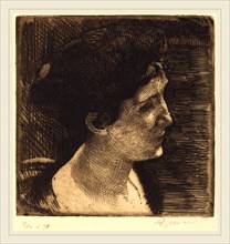 Albert Besnard, French (1849-1934), Woman in Full Profile (Grand profil de femme), 1892, etching in