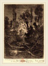 Félix-Hilaire Buhot, French (1847-1898), La Ronde de nuit (Night Patrol), 1878, etching, aquatint,