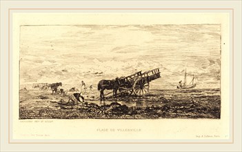Charles-FranÃ§ois Daubigny, French (1817-1878), Beach at Villerville (Plage de Villerville),