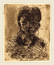 Paul Cézanne, French (1839-1906), Bust of a Girl, 1873, etching