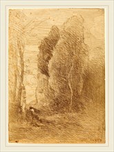 Jean-Baptiste-Camille Corot, French (1796-1875), Hide-and-Seek (Cache-cache), 1858, cliche-verre
