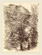 Jean-Baptiste-Camille Corot, French (1796-1875), Dreamer under Tall Trees (Le Reveur sous les