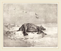 Théodore Gericault, French (1791-1824), Dead Horse, 1823, lithograph on wove paper
