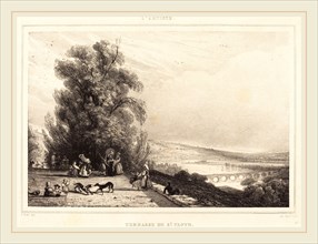 Paul Huet, French (1803-1869), Terrace of St. Cloud (Terrasse de St. Cloud), 1833, lithograph