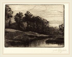 Alphonse Legros, Sunset (Le soir (Coucher de soleil)), French, 1837-1911, drypoint and etching?