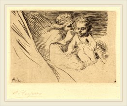 Alphonse Legros, Mab and Cupid (Mab et Cupidon), French, 1837-1911, etching