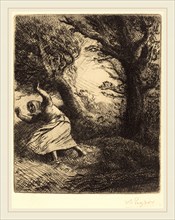 Alphonse Legros, Thunder (Un coup de foudre), French, 1837-1911, etching