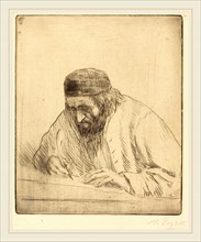 Alphonse Legros, Writer (L'ecrivain), French, 1837-1911, drypoint