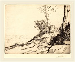 Alphonse Legros, Hill with Bushes (La butte aux brousailles), French, 1837-1911, etching and