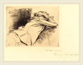 Auguste LepÃ¨re, French (1849-1918), Reclined Woman Sleeping (Femme couchee sommeillant), 1892,