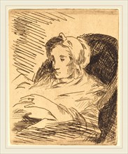 Edouard Manet, French (1832-1883), The Convalescent (La convalescente), 1876-1878, etching in dark
