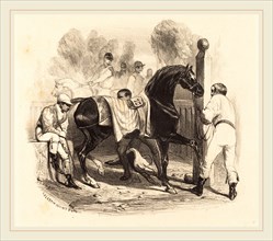 Célestin Nanteuil, French (1813-1873), Horse before the Race, lithograph