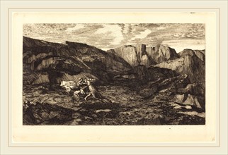 Odilon Redon, French (1840-1916), La Peur (Fear), 1865, etching