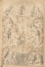 Madonna and Child with Angels Bearing Symbols of the Passion