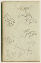 Six studies for man beside a rearing horse