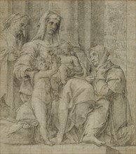 Holy Family with Saint John the Baptist Adored by an Unidentifie