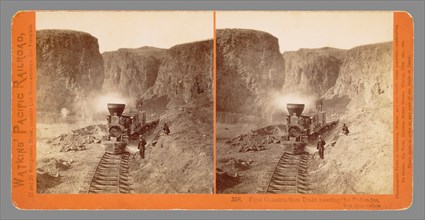First Construction Train passing the Palisades, Ten Mile CaÃ±on