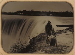 [Portrait of a Couple at Niagara Falls in Waterproof Clothing]