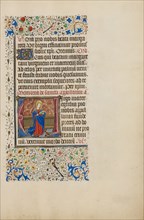 Initial V: Saint Apollonia with a Book and Tongs