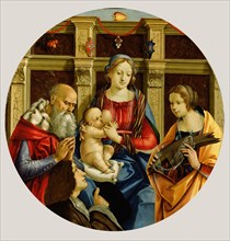 Madonna and Child with a Male Saint, Catherine of Alexandria and