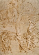 The Hunt of Diana (?) (recto),   Two Studies of a Pair of Reclin
